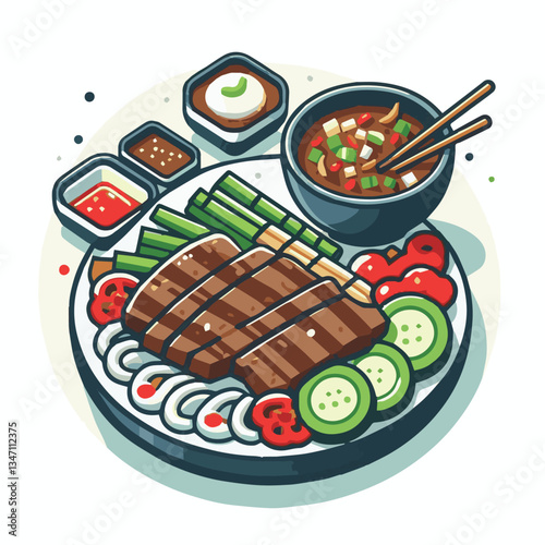cuisine, meal, dish, meat, bulgogi, delicious, dinner, restaurant, beef, cooking, lunch, traditional, food, healthy, gourmet, asian, background, menu, spicy, plate, bbq, korean, korean food, barbecue,