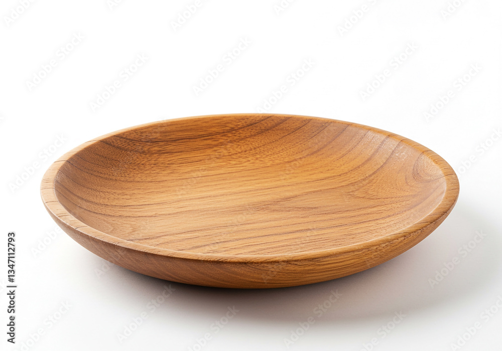 Wooden Plate isolated on white background with a 45 degree angle setup Wooden Plate isolated on white background with a 45 degree angle setup