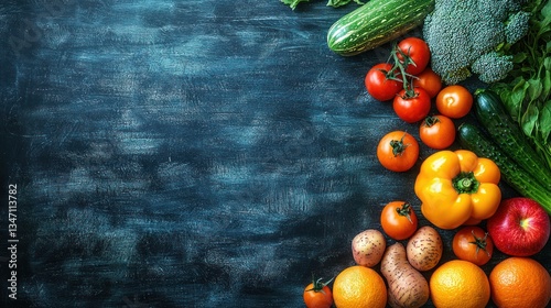 Fresh Colorful Produce Arrangement