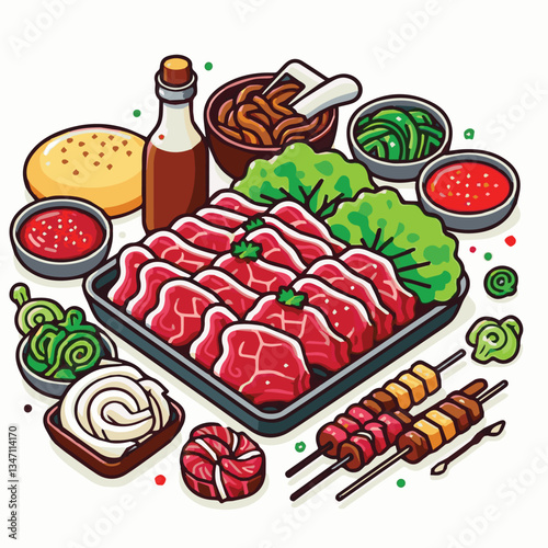 cuisine, meal, dish, meat, bulgogi, delicious, dinner, restaurant, beef, cooking, lunch, traditional, food, healthy, gourmet, asian, background, menu, spicy, plate, bbq, korean, korean food, barbecue,