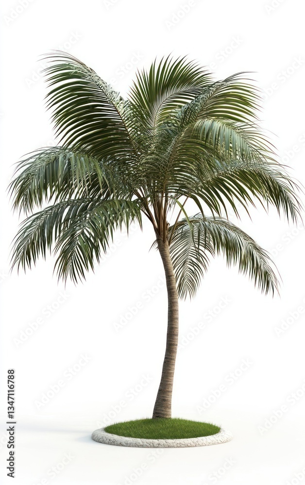 Obraz premium Isolated Palm Tree on White Background for Tropical Design Projects