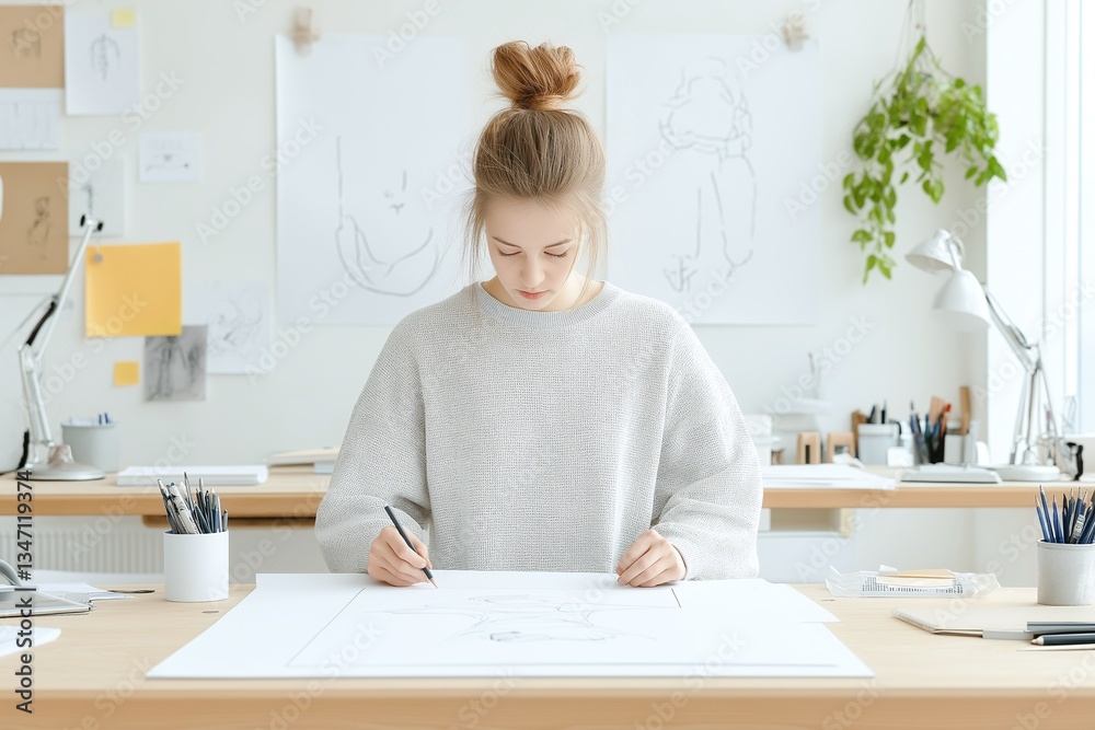 Sketching innovative fashion designs studio digital art creative workspace artistic perspective Sketching innovative fashion designs studio digital art creative workspace artistic perspective