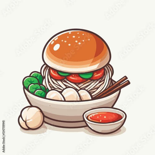 food, meat, lunch, cuisine, asian, delicious, sauce, traditional, meal, vietnamese, fresh, noodle, pork, vietnam, soup, vegetable, hanoi, dish, vermicelli, grilled, bun cha, chopsticks, bun, bowl, bac