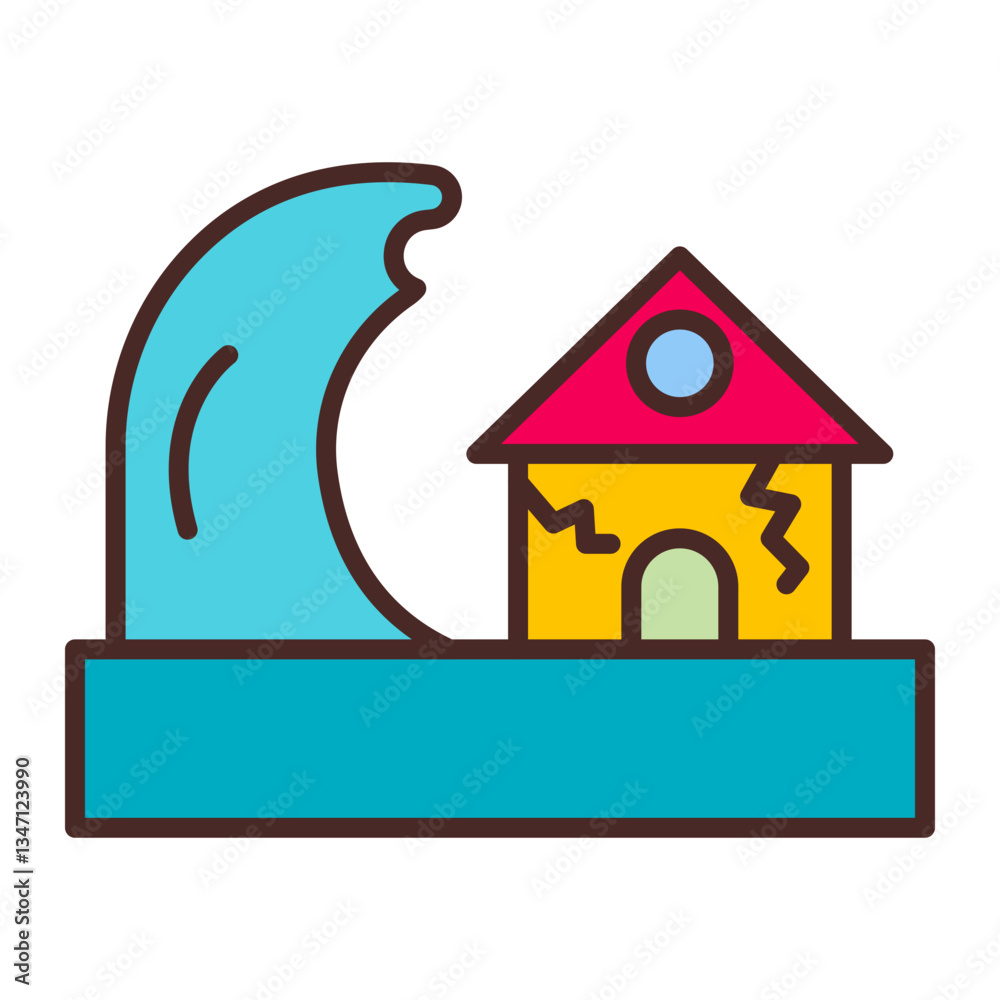 Fototapeta premium Tsunami Icon Design