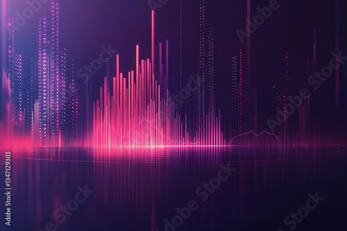 Stock market graph or forex trading chart for business and financial concepts, reports and investment on dark background . Vector illustration