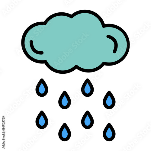 Rain Vector Icon Design