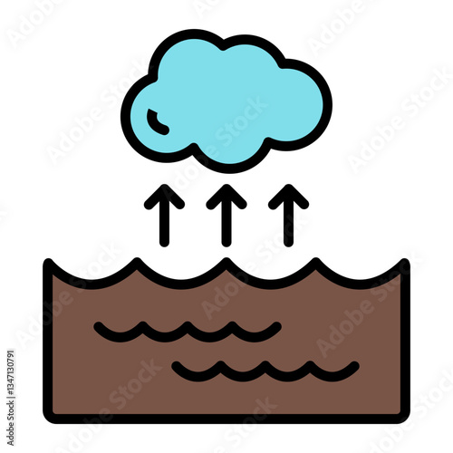 Water Vapor Vector Icon Design