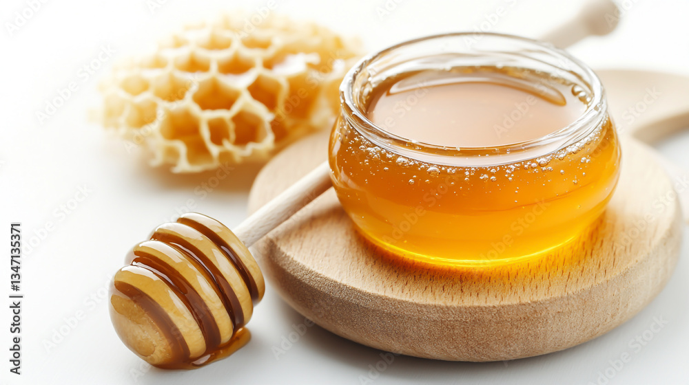 Pure Honey Isolated on a White Background – A Natural and Golden Sweetener, Perfect for Culinary, Health, or Wellness Uses Pure Honey Isolated on a White Background – A Natural and Golden Sweetener, Perfect for Culinary, Health, or Wellness Uses
