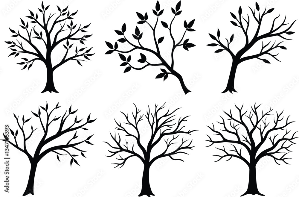 Obraz premium set of vector trees