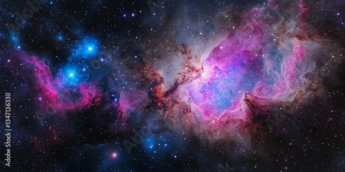 Accumulations of cosmic gas  the formation of new galactic systems. Cosmic Landscape with Nebula