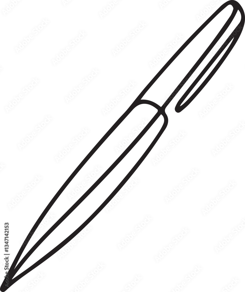 A Pen Continuous Line Art Drawing – Black Vector A Pen Continuous Line Art Drawing – Black Vector