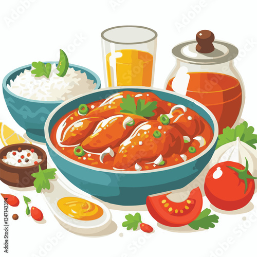 food, dinner, delicious, indian, chicken, traditional, cuisine, dish, meal, butter chicken, spicy, curry, restaurant, lunch, meat, rice, asian, tikka, masala, bowl, recipe, background, plate, tasty, c