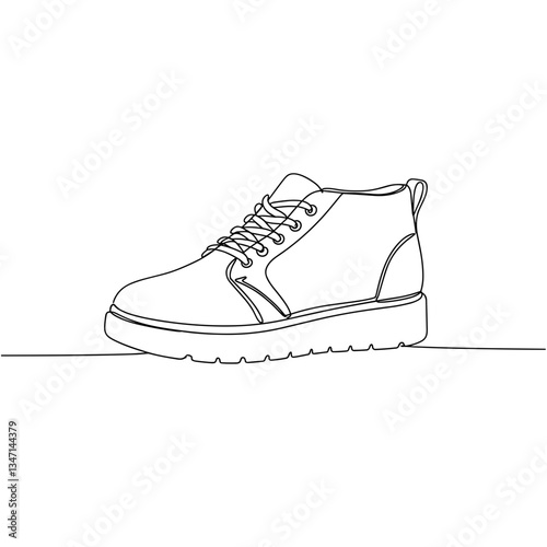 Line drawing of a sneaker in a minimalist style  