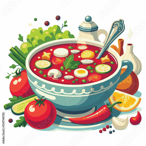 soup, food, borscht, bowl, ukrainian, dish, lunch, dinner, vegetable, beet, cream, cuisine, borsch, beetroot, red, meat, traditional, healthy, meal, homemade, hot, gourmet, plate, garlic, tasty, cooki