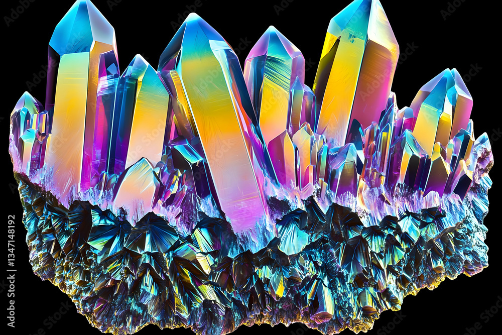 Rainbow Crystal Cluster Specimen Display