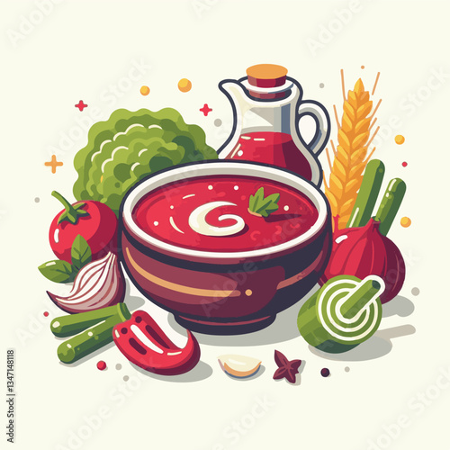 soup, food, borscht, bowl, ukrainian, dish, lunch, dinner, vegetable, beet, cream, cuisine, borsch, beetroot, red, meat, traditional, healthy, meal, homemade, hot, gourmet, plate, garlic, tasty, cooki