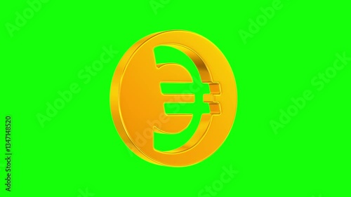 symbol euro on green background. Isolated 3D illustration