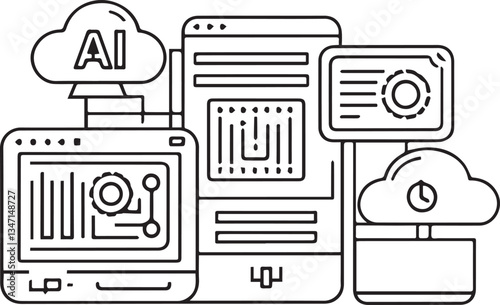 Modern Technology Icon Set