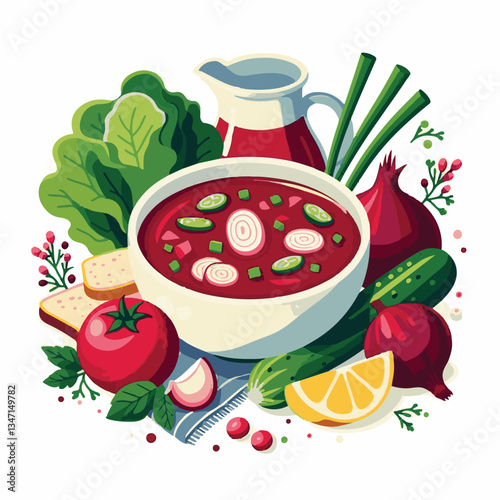 soup, food, borscht, bowl, ukrainian, dish, lunch, dinner, vegetable, beet, cream, cuisine, borsch, beetroot, red, meat, traditional, healthy, meal, homemade, hot, gourmet, plate, garlic, tasty, cooki