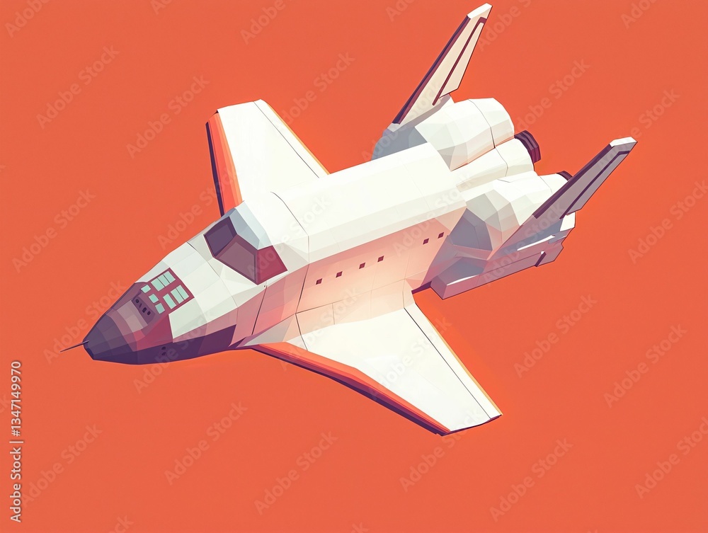 Obraz premium Space Shuttle Low Poly