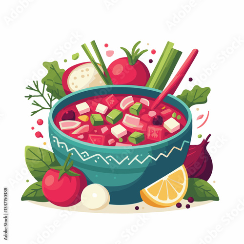 soup, food, borscht, bowl, ukrainian, dish, lunch, dinner, vegetable, beet, cream, cuisine, borsch, beetroot, red, meat, traditional, healthy, meal, homemade, hot, gourmet, plate, garlic, tasty, cooki