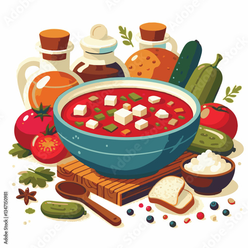 soup, food, borscht, bowl, ukrainian, dish, lunch, dinner, vegetable, beet, cream, cuisine, borsch, beetroot, red, meat, traditional, healthy, meal, homemade, hot, gourmet, plate, garlic, tasty, cooki