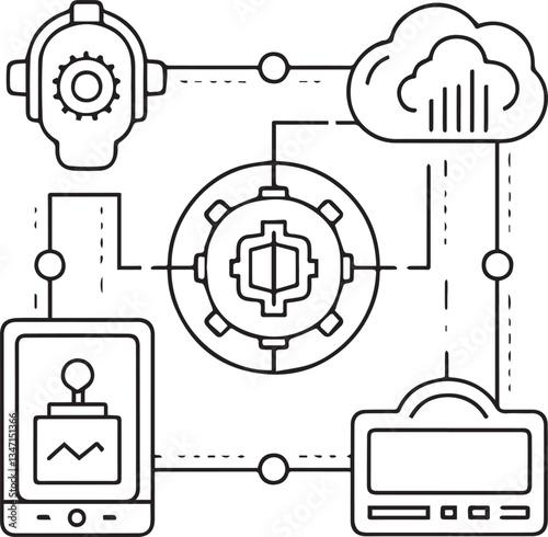 Modern Technology Icon Set