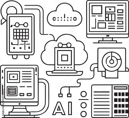 Modern Technology Icon Set