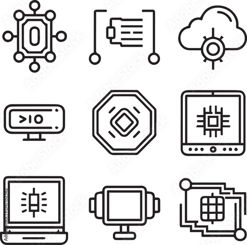 Modern Technology Icon Set
