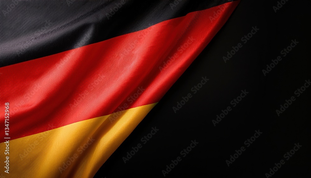 Naklejka premium Close-up of german flag with waving fabric texture