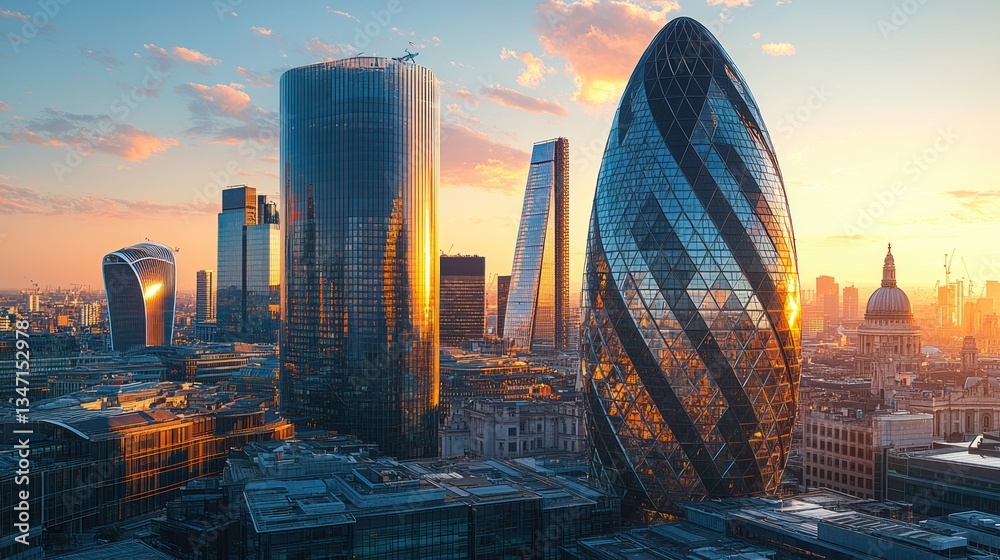 London skyline at sunset London skyline at sunset
