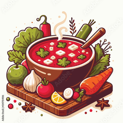 soup, food, borscht, bowl, ukrainian, dish, lunch, dinner, vegetable, beet, cream, cuisine, borsch, beetroot, red, meat, traditional, healthy, meal, homemade, hot, gourmet, plate, garlic, tasty, cooki