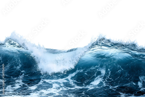 Fototapeta Naklejka Na Ścianę i Meble -  Ocean wave png border, transparent background