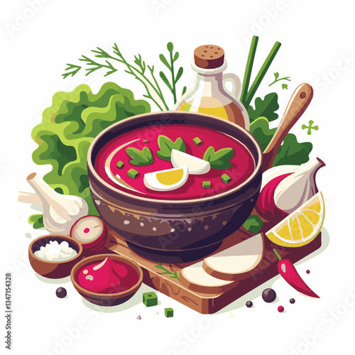 soup, food, borscht, bowl, ukrainian, dish, lunch, dinner, vegetable, beet, cream, cuisine, borsch, beetroot, red, meat, traditional, healthy, meal, homemade, hot, gourmet, plate, garlic, tasty, cooki