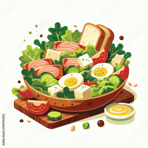 healthy, lunch, food, cheese, meal, lettuce, fresh, salad, green, gourmet, bread, parmesan, delicious, sauce, vegetable, dinner, caesar, bowl, chicken, appetizer, cuisine, dish, crouton, grilled, plat