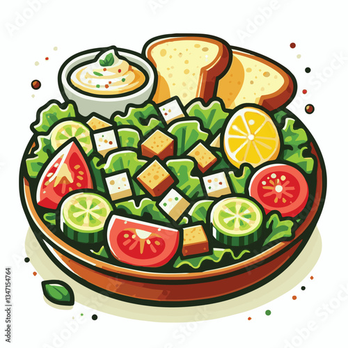 healthy, lunch, food, cheese, meal, lettuce, fresh, salad, green, gourmet, bread, parmesan, delicious, sauce, vegetable, dinner, caesar, bowl, chicken, appetizer, cuisine, dish, crouton, grilled, plat