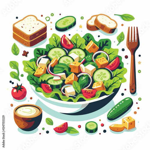 healthy, lunch, food, cheese, meal, lettuce, fresh, salad, green, gourmet, bread, parmesan, delicious, sauce, vegetable, dinner, caesar, bowl, chicken, appetizer, cuisine, dish, crouton, grilled, plat