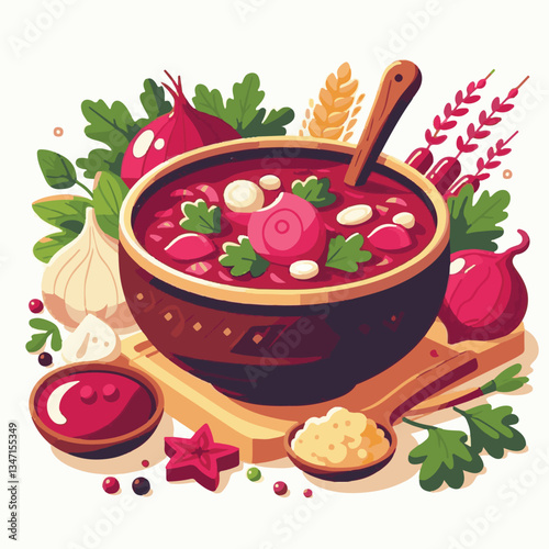 soup, food, borscht, bowl, ukrainian, dish, lunch, dinner, vegetable, beet, cream, cuisine, borsch, beetroot, red, meat, traditional, healthy, meal, homemade, hot, gourmet, plate, garlic, tasty, cooki