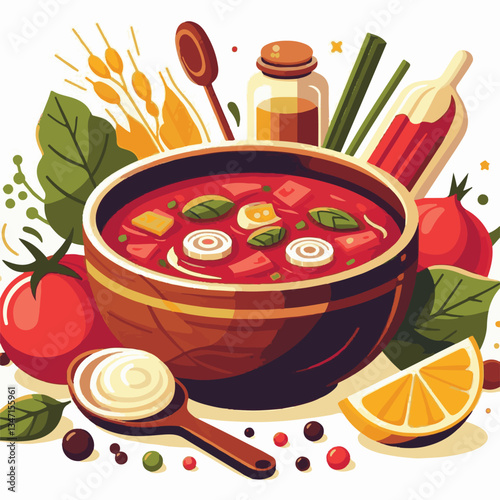 soup, food, borscht, bowl, ukrainian, dish, lunch, dinner, vegetable, beet, cream, cuisine, borsch, beetroot, red, meat, traditional, healthy, meal, homemade, hot, gourmet, plate, garlic, tasty, cooki