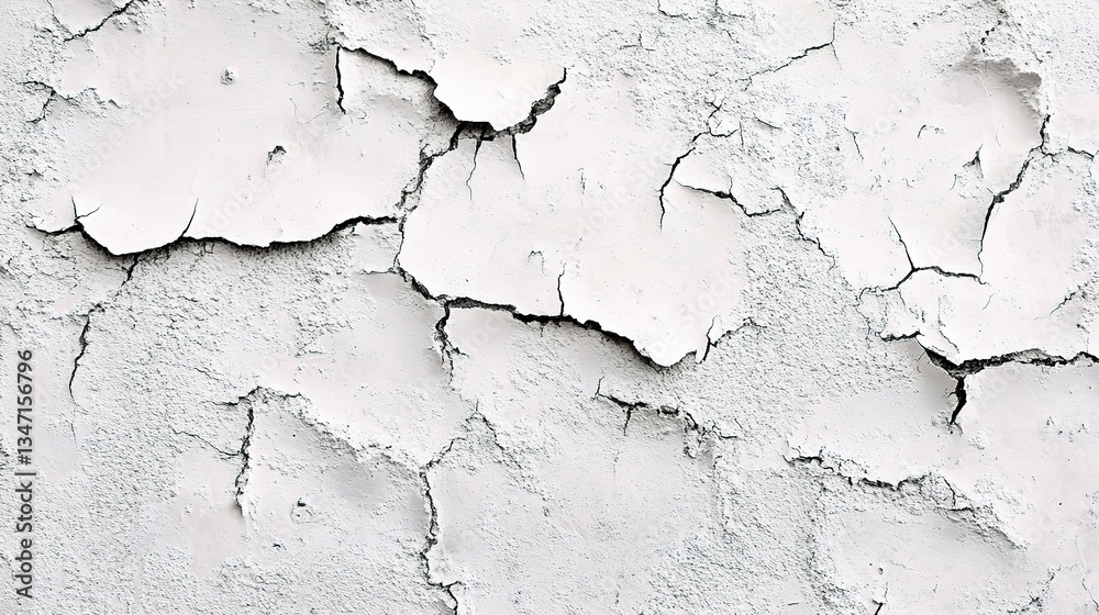 Obraz premium Detailed Texture of Cracked White Wall with Unique Patterns