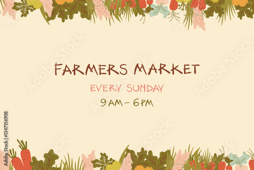 Farmers Market Promo Vector Banner