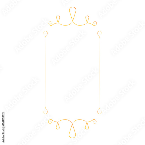 Vintage elegant decorative golden frame, isolated on a transparent background. Vector illustration.