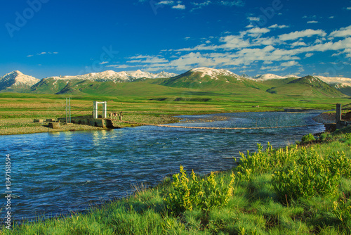 Deosai National Oark.
a Bridge at Bara pani, Deosai National Park, Skurdu, Pakistan. photo