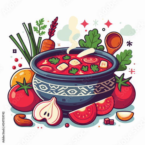 soup, food, borscht, bowl, ukrainian, dish, lunch, dinner, vegetable, beet, cream, cuisine, borsch, beetroot, red, meat, traditional, healthy, meal, homemade, hot, gourmet, plate, garlic, tasty, cooki
