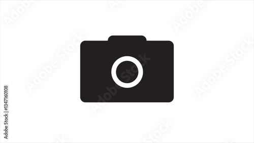 Abstract camera icon simple design in white background.