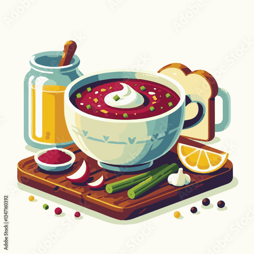 soup, food, borscht, bowl, ukrainian, dish, lunch, dinner, vegetable, beet, cream, cuisine, borsch, beetroot, red, meat, traditional, healthy, meal, homemade, hot, gourmet, plate, garlic, tasty, cooki