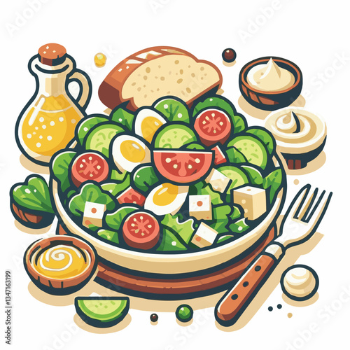 healthy, lunch, food, cheese, meal, lettuce, fresh, salad, green, gourmet, bread, parmesan, delicious, sauce, vegetable, dinner, caesar, bowl, chicken, appetizer, cuisine, dish, crouton, grilled, plat