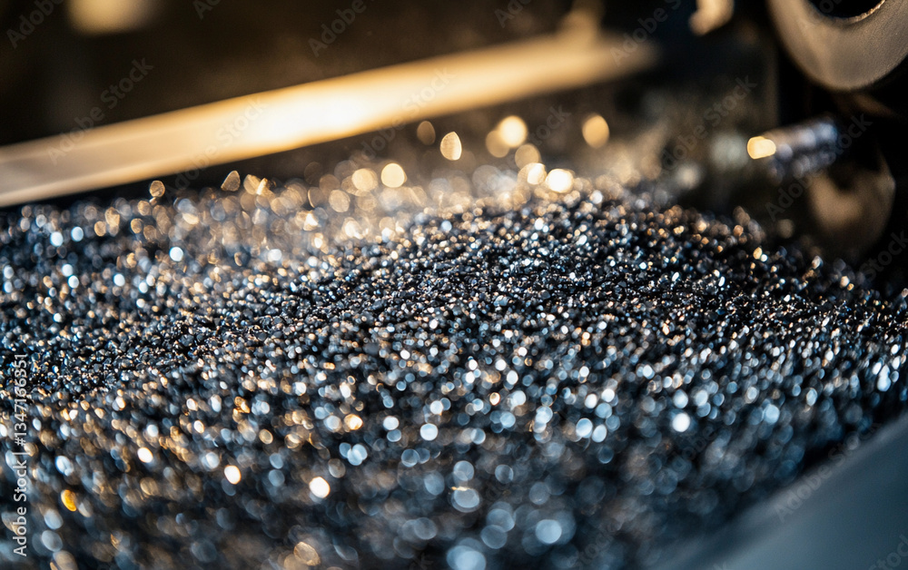 Close-up view of palladium metal being processed for manufacturing Generative AI