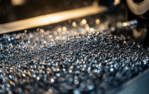 Obraz na płótnie Close-up view of palladium metal being processed for manufacturing Generative AI w salonie