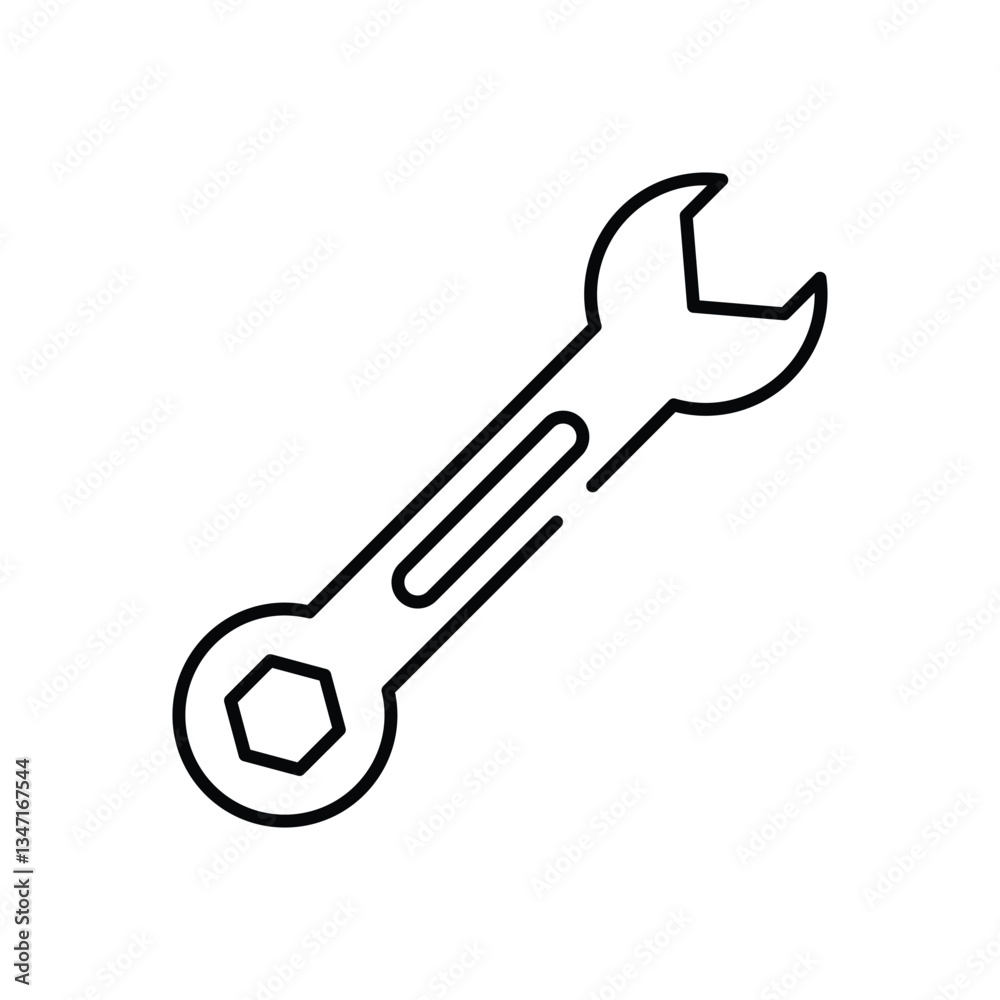 Wrench vector icon stock illustration Wrench vector icon stock illustration